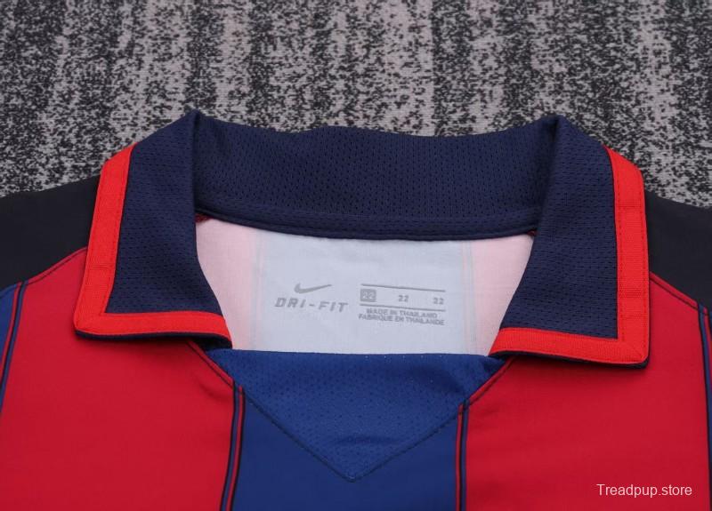 Retro Kids 03/04 Barcelona Red Blue Home Jersey