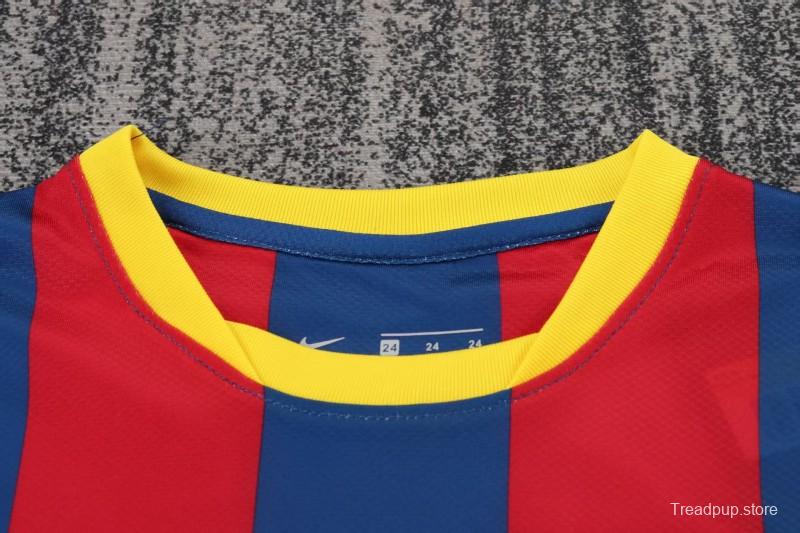 Retro Kids 10/11 Barcelona Red Blue Home Long Sleeve Jersey