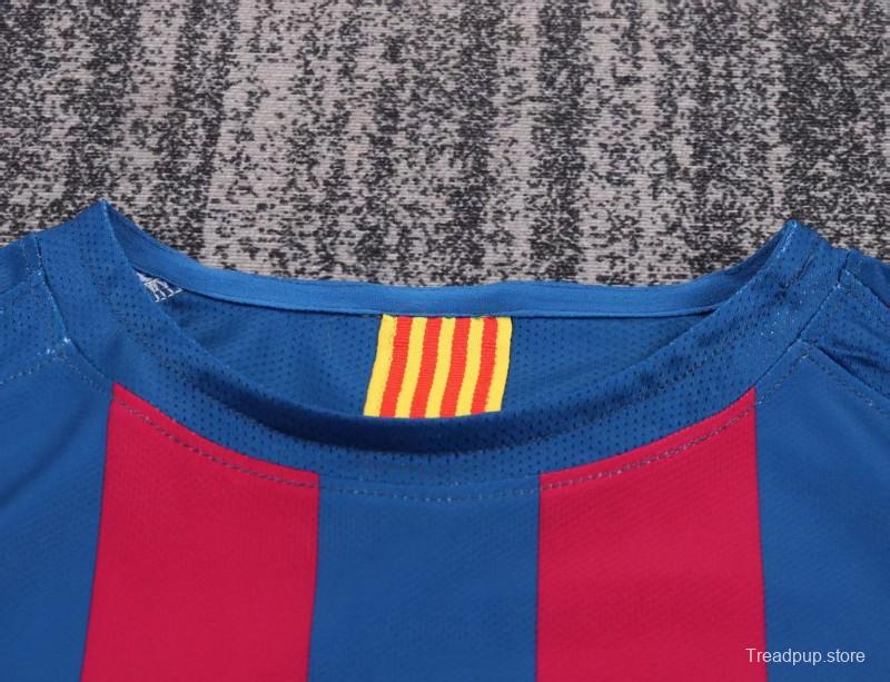 Retro Kids 05/06 Barcelona Home League Version Long Sleeve Jersey