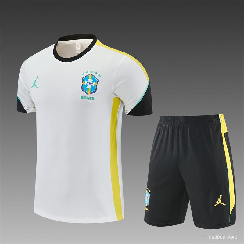 26/27 Brazil Away White Short Sleeve + Soccer Shorts