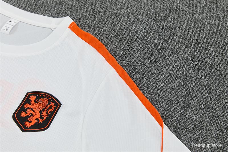 26/27  Netherlands Home White Short Sleeve + Soccer Shorts