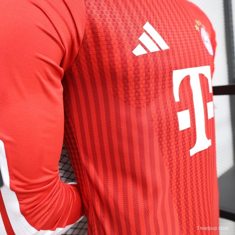 Player Version 26/27 FC Bayern Munich Red-on-Red Diagonal Stripe  Long Sleeve Jersey
