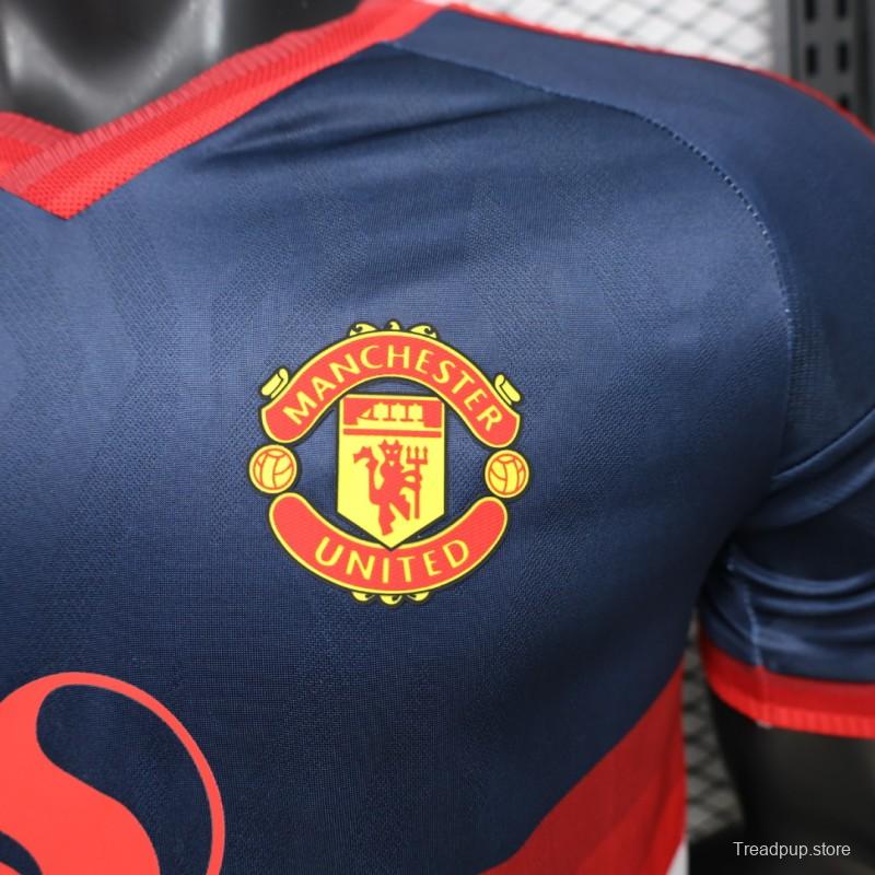 Player Version 26/27 Manchester United Navy & White V-Panel Away Jersey