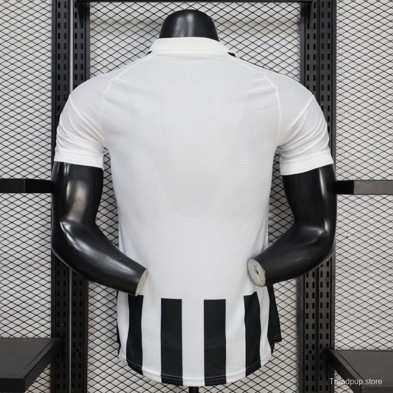 Player Version 26/27 Juventus Black & White Stripe Gold Detail Home Jersey