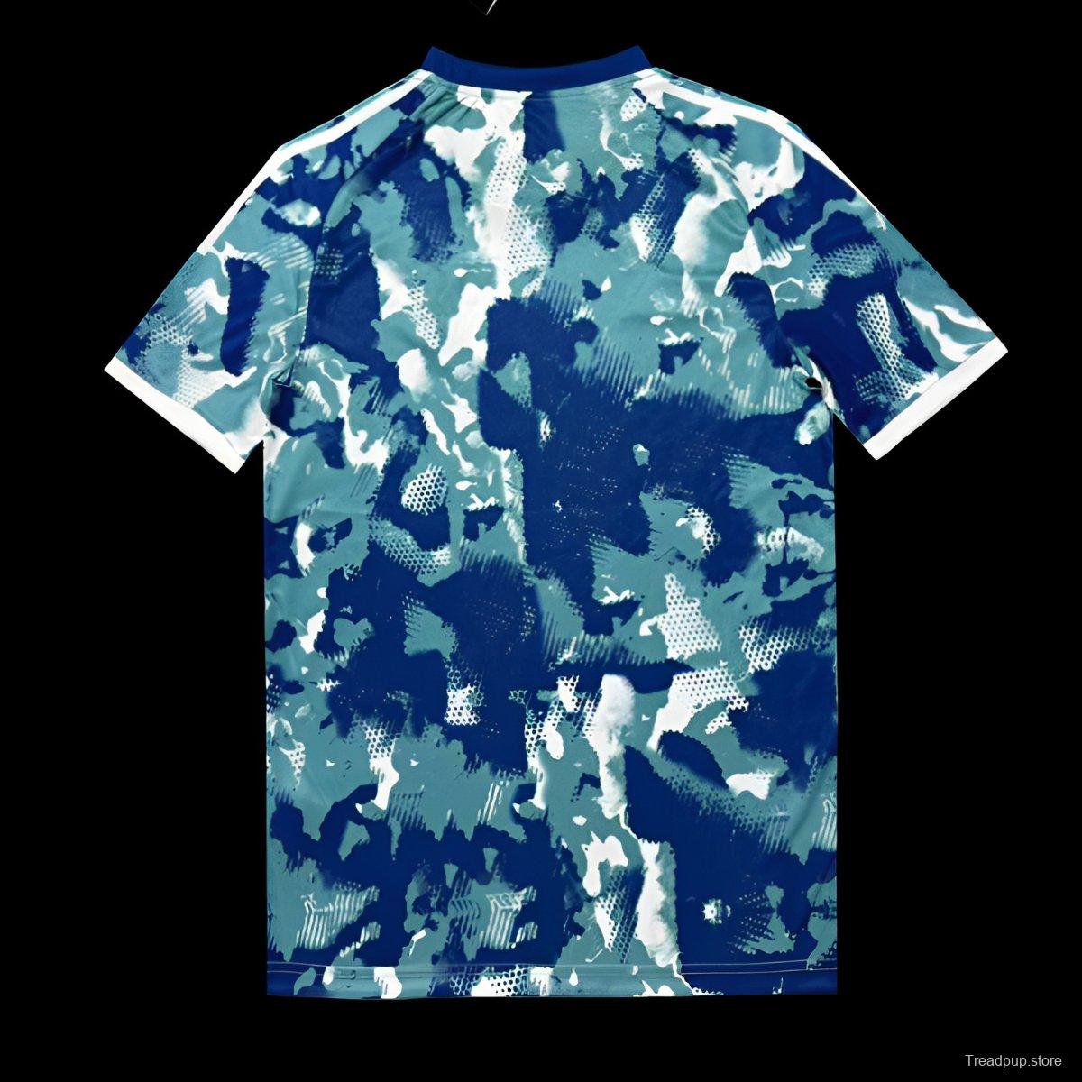 25/26 Real Madrid Blue Camouflage with Teal Pattern Jersey