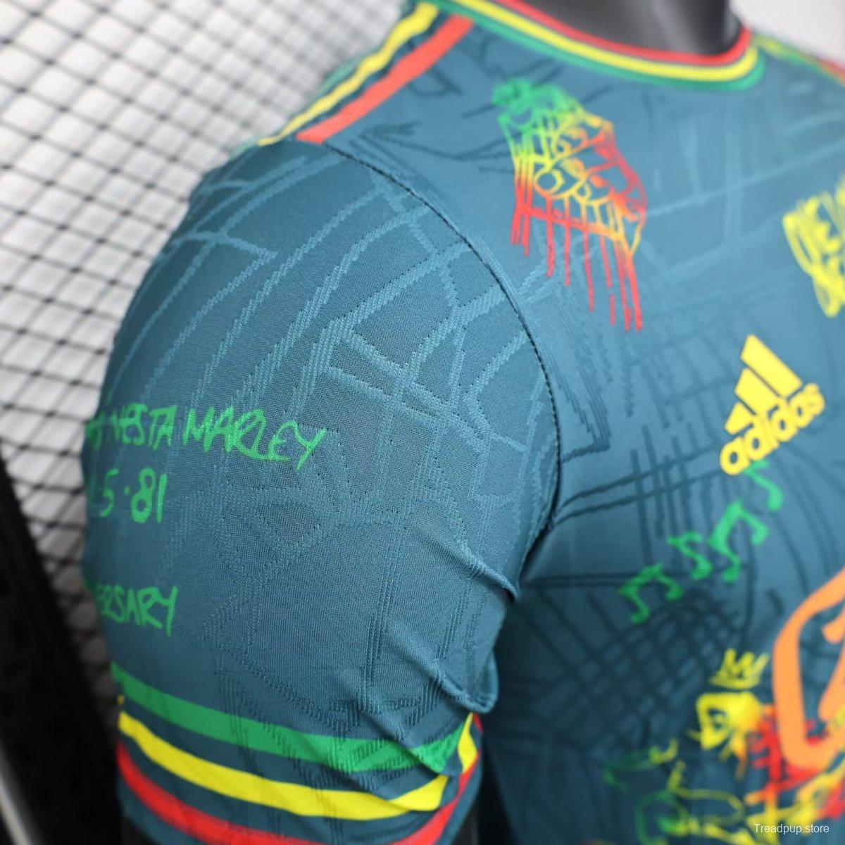 25/26 Ajax Navy Blue with Bob Marley Tribute Jersey