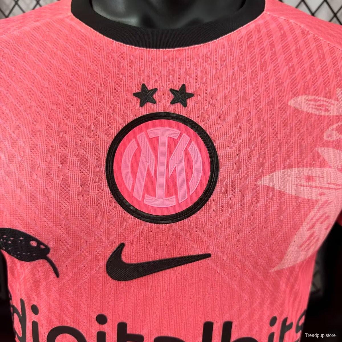 Player Version 25/26 Inter Milan Pink with Snake and Floral Pattern Jersey