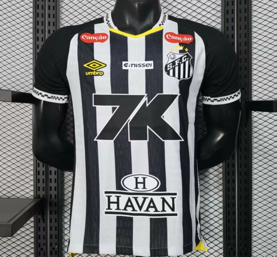 Player Version 25/26 Santos Away Jersey With Full Sponsors