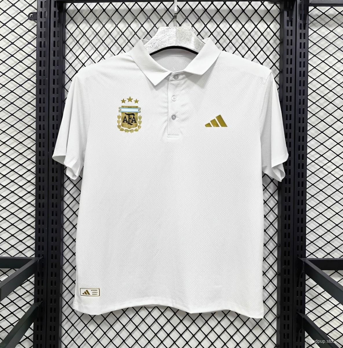 2026 Argentina White Polo Jersey