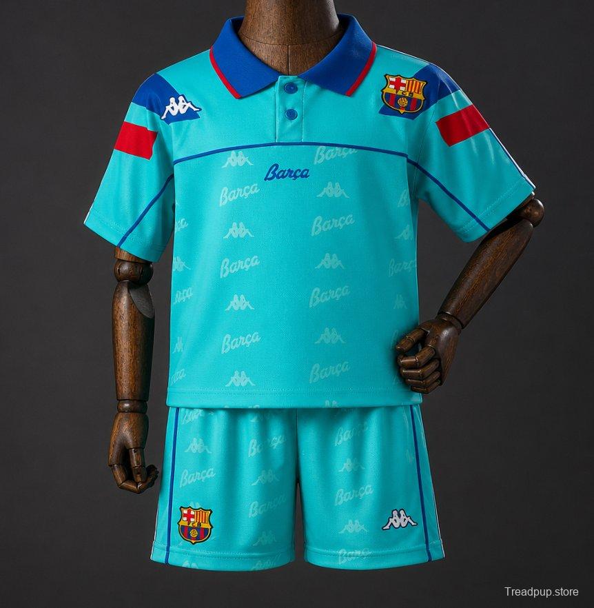92/95 Kids Barcelona Away Retro Kit Jersey Size 16-28