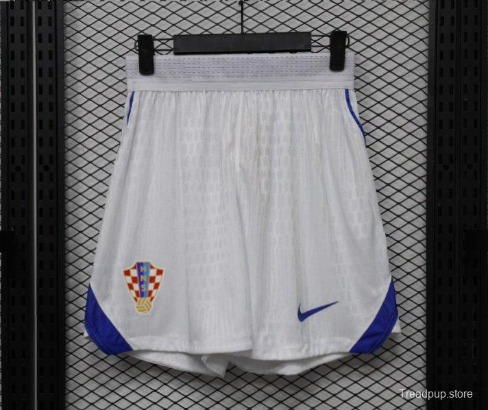 Player Version 2026 Croatia White  Home Shorts